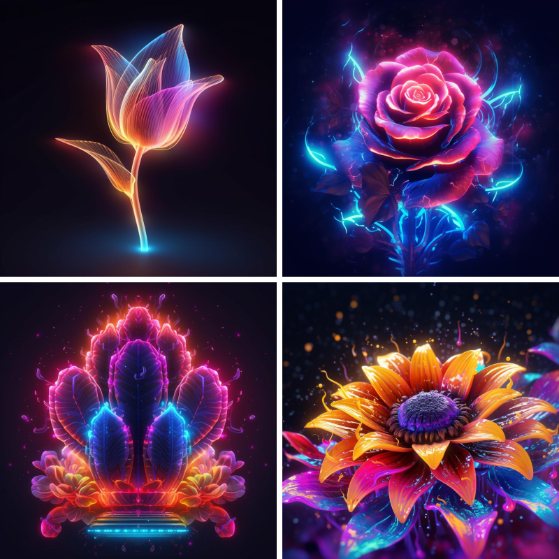 Neon Plant Illustration | Midjourney Prompt | Prompts Club