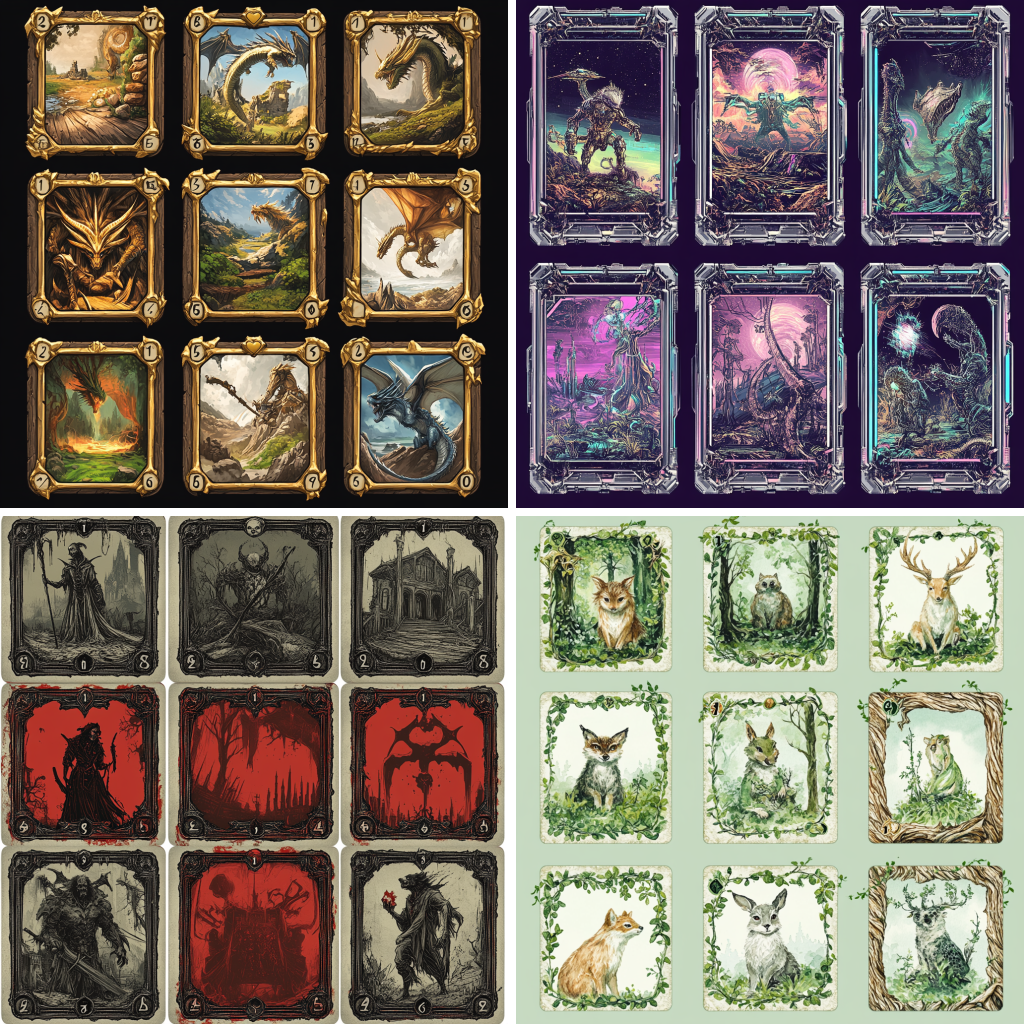 Matching Card Game Visual 2D Matching Card Game Assets | Midjourney Prompt | Prompts Club